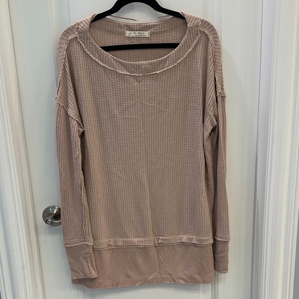 We The Free Mauve Waffle Knit Sweatshirt